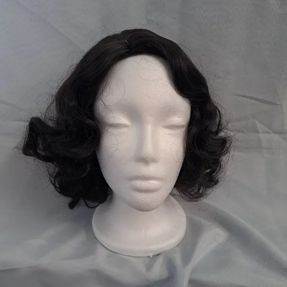 Black Vintage Finger Wave Wig - Picture 2 of 8